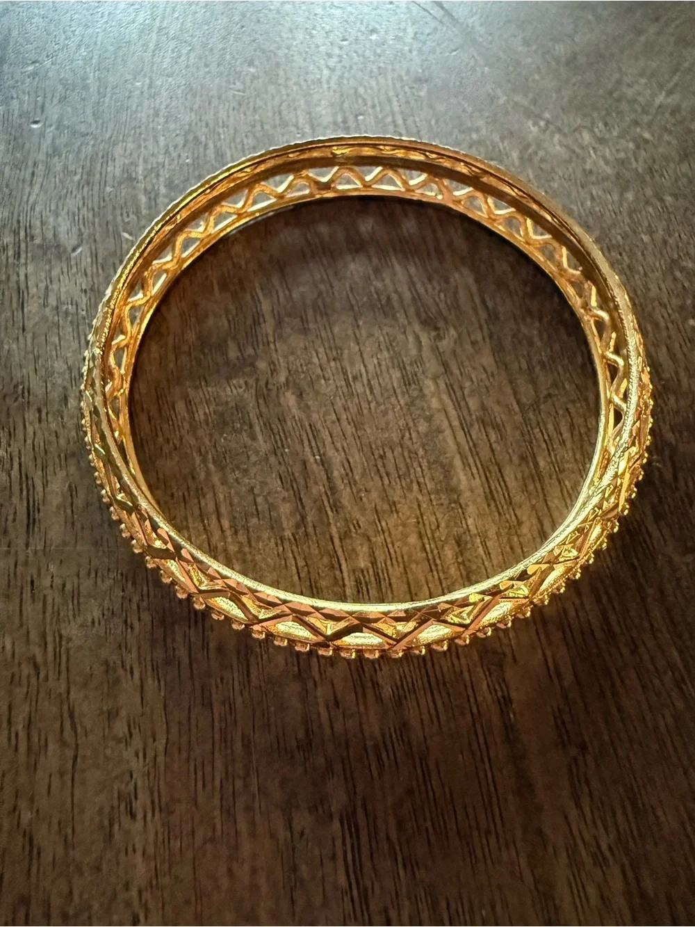 Vintage Gold Filigree Bangle Bracelet